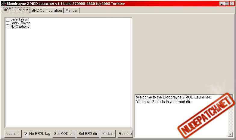 BloodRayne 2 nude mod Launcher